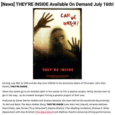[News] THEY’RE INSIDE Available On Demand July 16th!